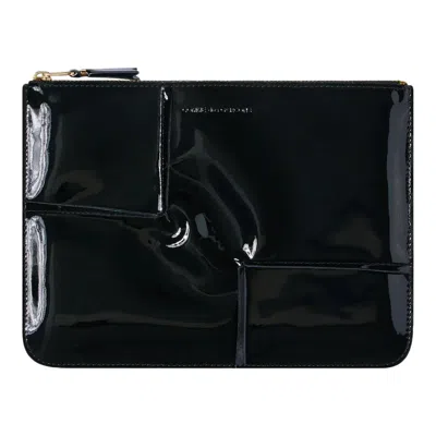 Comme Des Garçons Reversed Hem Pouch In Black