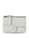 Comme Des Garçons Reversed Hem Zipped Wallet In White