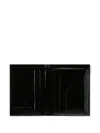 Comme Des Garçons Reversed Patent-leather Wallet In Black