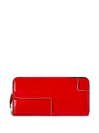 Comme Des Garçons Seams-detail Wallet In Red