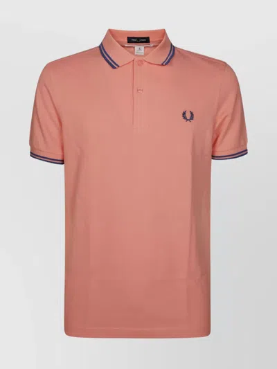 Comme Des Garçons Ribbed Collar Cuffs Graphic Print T-shirt In Pink