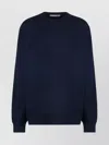 Comme Des Garçons Ribbed Crew-neck Wool Sweater With Long Sleeves