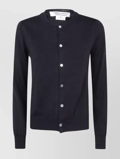 COMME DES GARÇONS RIBBED HEM LONG SLEEVE CREW NECK CARDIGAN
