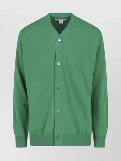 COMME DES GARÇONS RIBBED V-NECK KNITWEAR WITH LONG SLEEVES