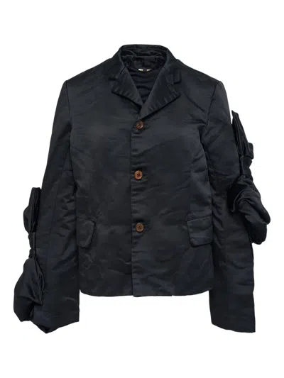 Comme Des Garçons Ribbon-detail Jacket In Blue