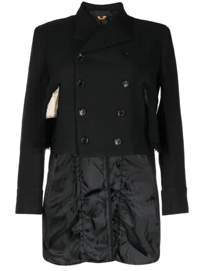 Comme Des Garçons Double-breasted Cropped Blazer In Black