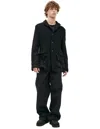 Comme Des Garçons Ripped Wool Jacket In Black