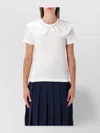 Comme Des Garçons Romantic Ruffle Collar Short Sleeve Top In White
