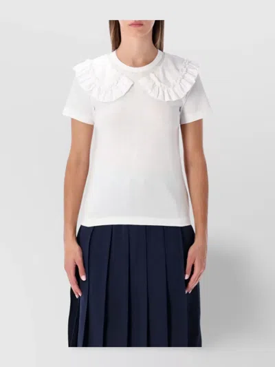 COMME DES GARÇONS ROMANTIC RUFFLE COLLAR SHORT SLEEVE TOP
