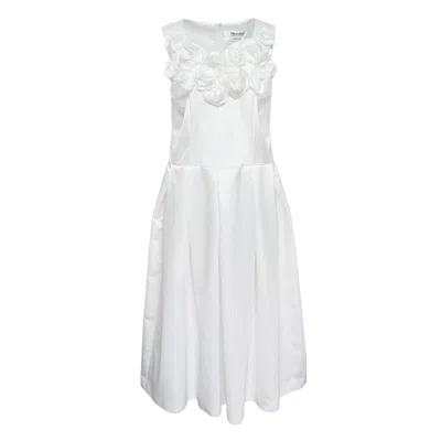 Comme Des Garçons Rose Applique Pinafore In White