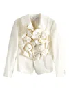 Comme Des Garçons Rose-detail Button Jacket In White