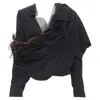 Comme Des Garçons Comme Des Garcons Rose Tulle Scalloped Sash Blazer In Black