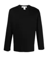 Comme Des Garçons Round Collar And Long-sleeved T-shirt In Black