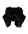 Comme Des Garçons Fur-design Cropped Blouse In Black