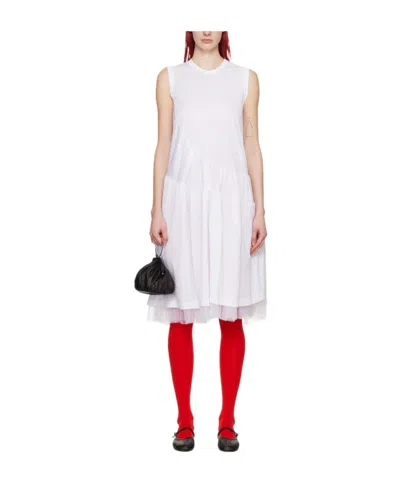 Comme Des Garçons Round-collar Ruffled Dress In White