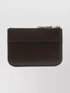 Comme Des Garçons Round Leather Coin Pouch Zip In Brown