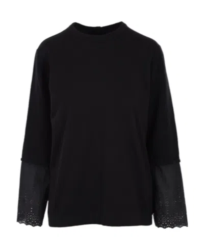 Comme Des Garçons Round-neck Knitted Cardigan In Black