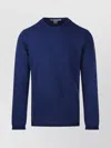 Comme Des Garçons Deep Blue Crew Neck Wool Shirt With Minimalist Design In Blue