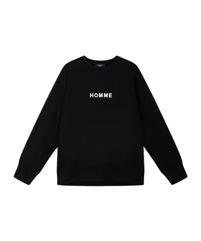 Comme Des Garçons Round Neck Long-sleeved Sweatshirt In Black
