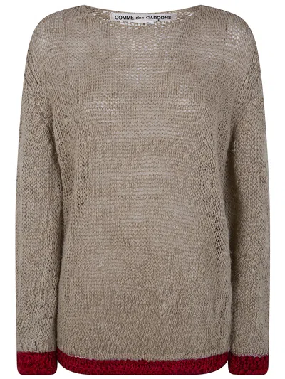 Comme Des Garçons Round Neck Long Sleeves T-.shirt In Brown