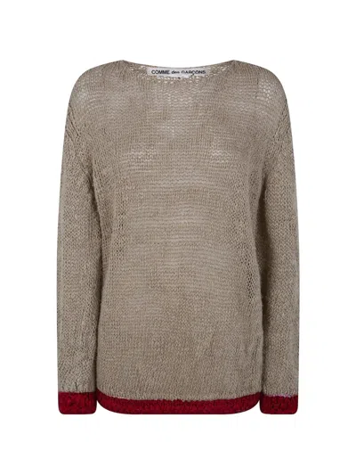 Comme Des Garçons Round Neck Long Sleeves T-.shirt In Neutral