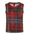 Comme Des Garçons Tartan Sleeveless Satin Top