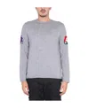 Comme Des Garçons Crew Neck Wool Jersey Sweater In Gray