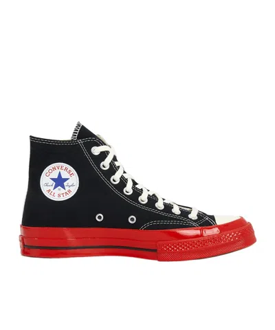 Comme Des Garçons Round Toe Sneakers In Black