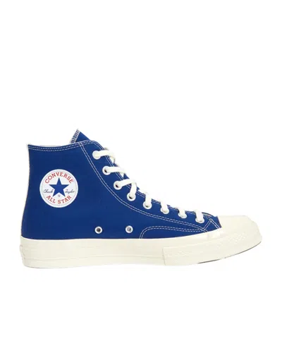 Comme Des Garçons Round Toe Sneakers In Blue