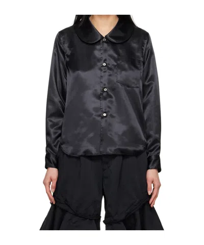 Comme Des Garçons Rounded-collar Satin Shirt