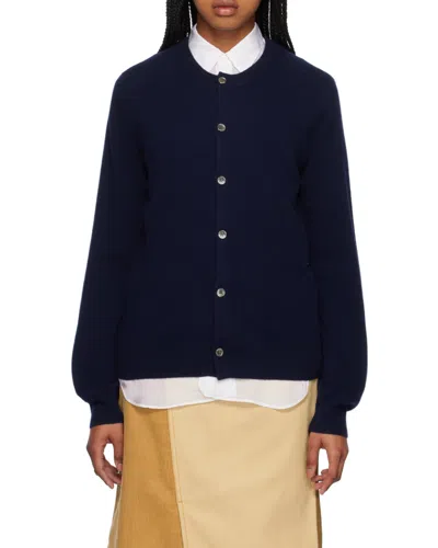 Comme Des Garçons Round-neck And Long-sleeved Sweater In Blue