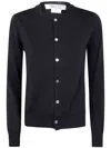 Comme Des Garçons Black Knit Cardigan With Contrasting Button Fastening In Multi