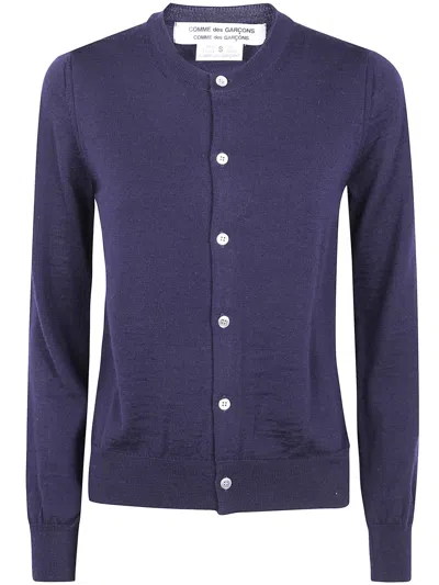 Comme Des Garçons Roundneck Cardigan Clothing In Blue