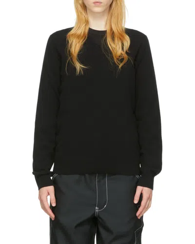 Comme Des Garçons Round-necked Wool Sweater In Black