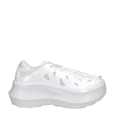 Comme Des Garçons Round-toe Sneakers In White