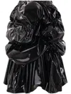 Comme Des Garçons Black Gathered Faux-leather Maxi Skirt In Black