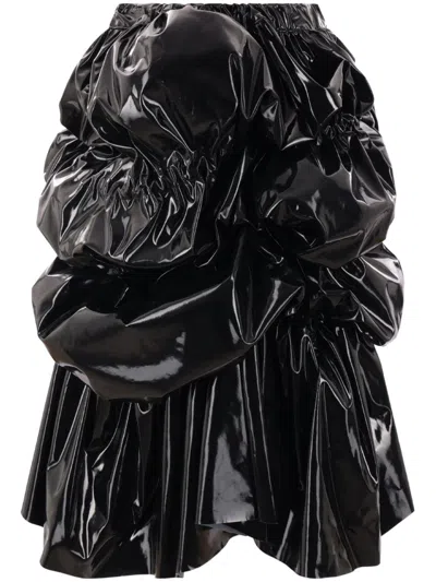 COMME DES GARÇONS RUCHED-DETAILING MIDI SKIRT