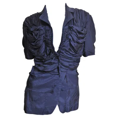 Pre-owned Comme Des Garçons Comme Des Garcons Ruched Silk Jacket Ad 2000 In Black