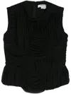 Comme Des Garçons Ruched Sleeveless Top In Black