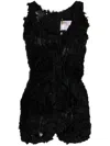 Comme Des Garçons Ruched Textured-finish Top In Black