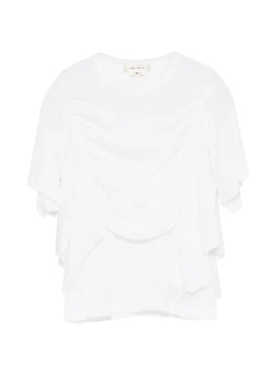 Comme Des Garçons Ruched T-shirt In White