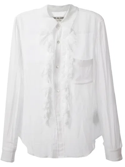 Comme Des Garçons Ruffle Blouse In 白色