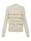 Comme Des Garçons Ruffle-detail Cardigan In Neutral