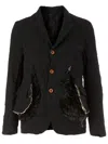 Comme Des Garçons Ruffle Detailed Jacket In Black