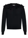 Comme Des Garçons Ruffle-detailing Cardigan In Black