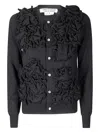 Comme Des Garçons Ruffle-detailing Cardigan In Black