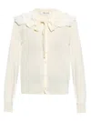 Comme Des Garçons Ruffle-detailing Cardigan In Neutrals