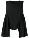 Comme Des Garçons Ruffle-detailing Sleeveless Top In Schwarz