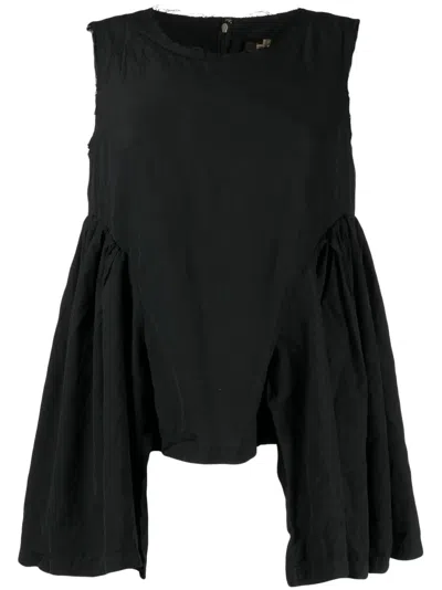 Comme Des Garçons Ruffle-detailing Sleeveless Top In Black