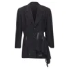 Comme Des Garçons Comme Des Garcons 's Ruffle Draped Checked Sheer Blazer Jacket In Black